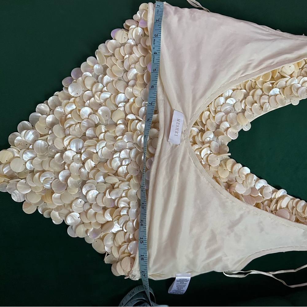 Meshki willow- mother of pearl halter top- pearl - Picture 9 of 14